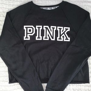 PINK Cropped Crewneck